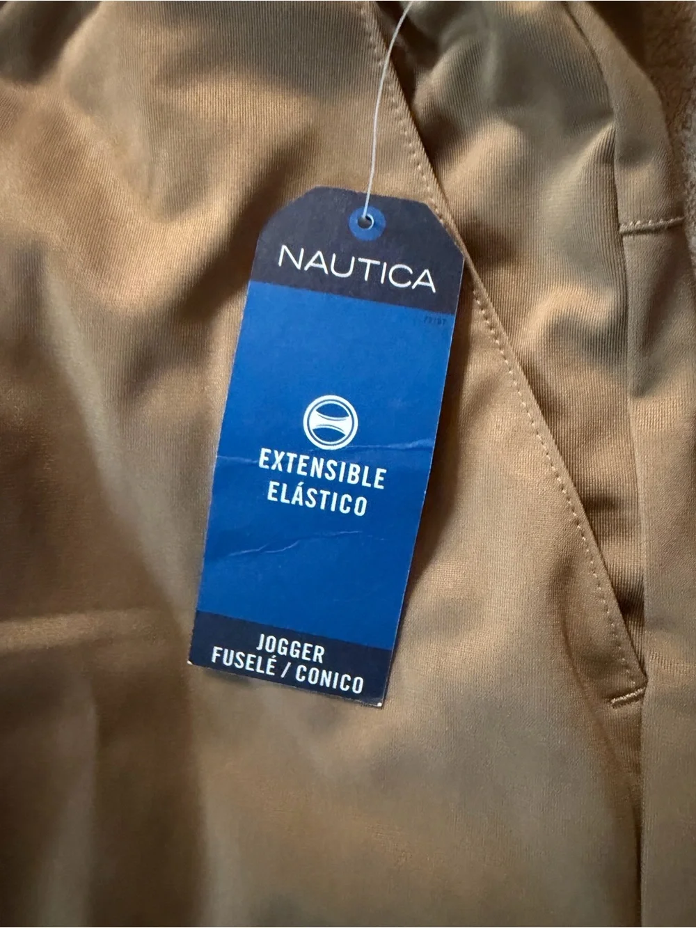 Set of 2 Nautica Kids Performance Stretch Tapered Joggers in Tan and Navy 14/16